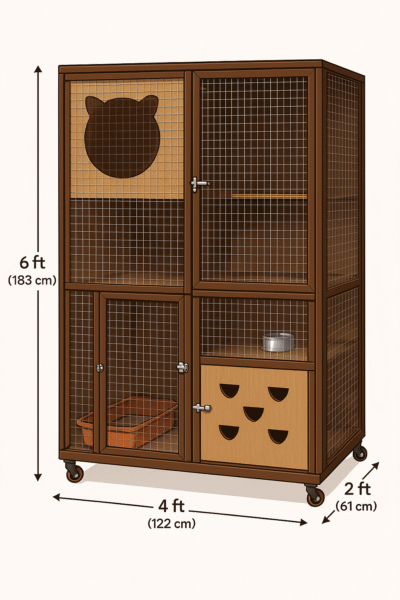 Luxury Modular Cat House & Play Condo – 6ft x 4ft x 2ft – Custom Made Upon Order