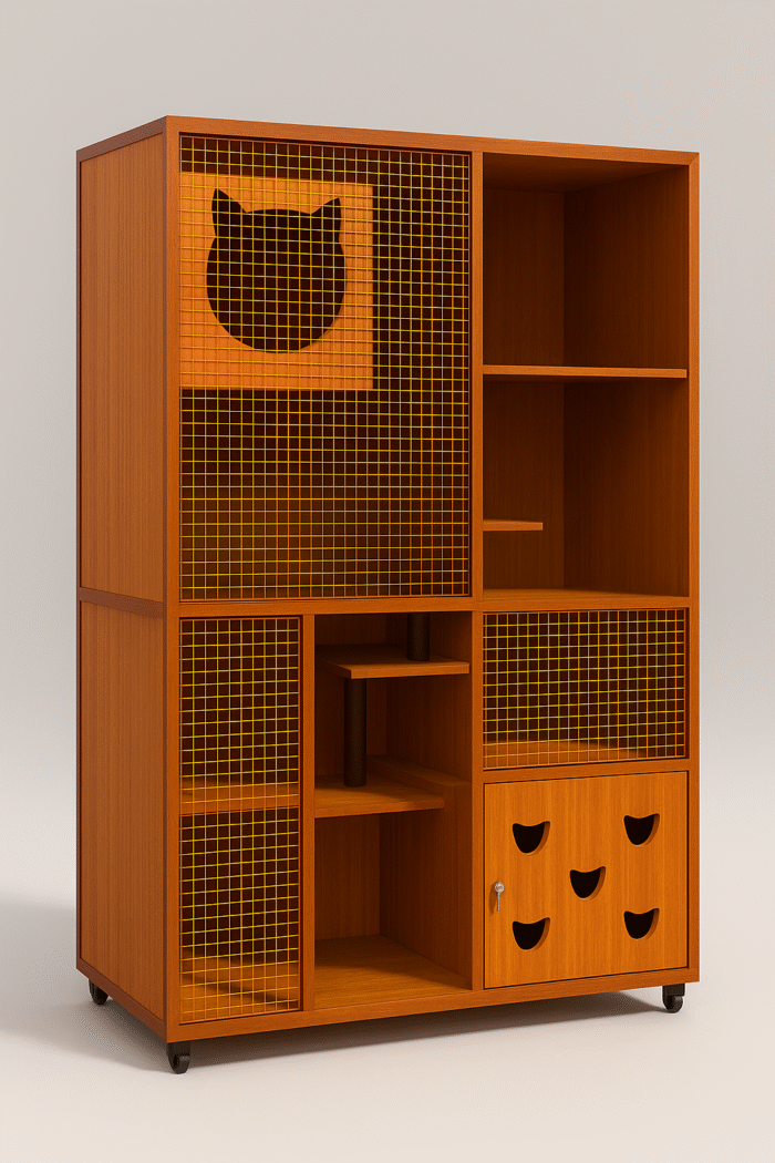 luxurios cat house and play condo Luxury Modular Cat House & Play Condo – 6ft x 4ft x 2ft – Custom Made Upon Order