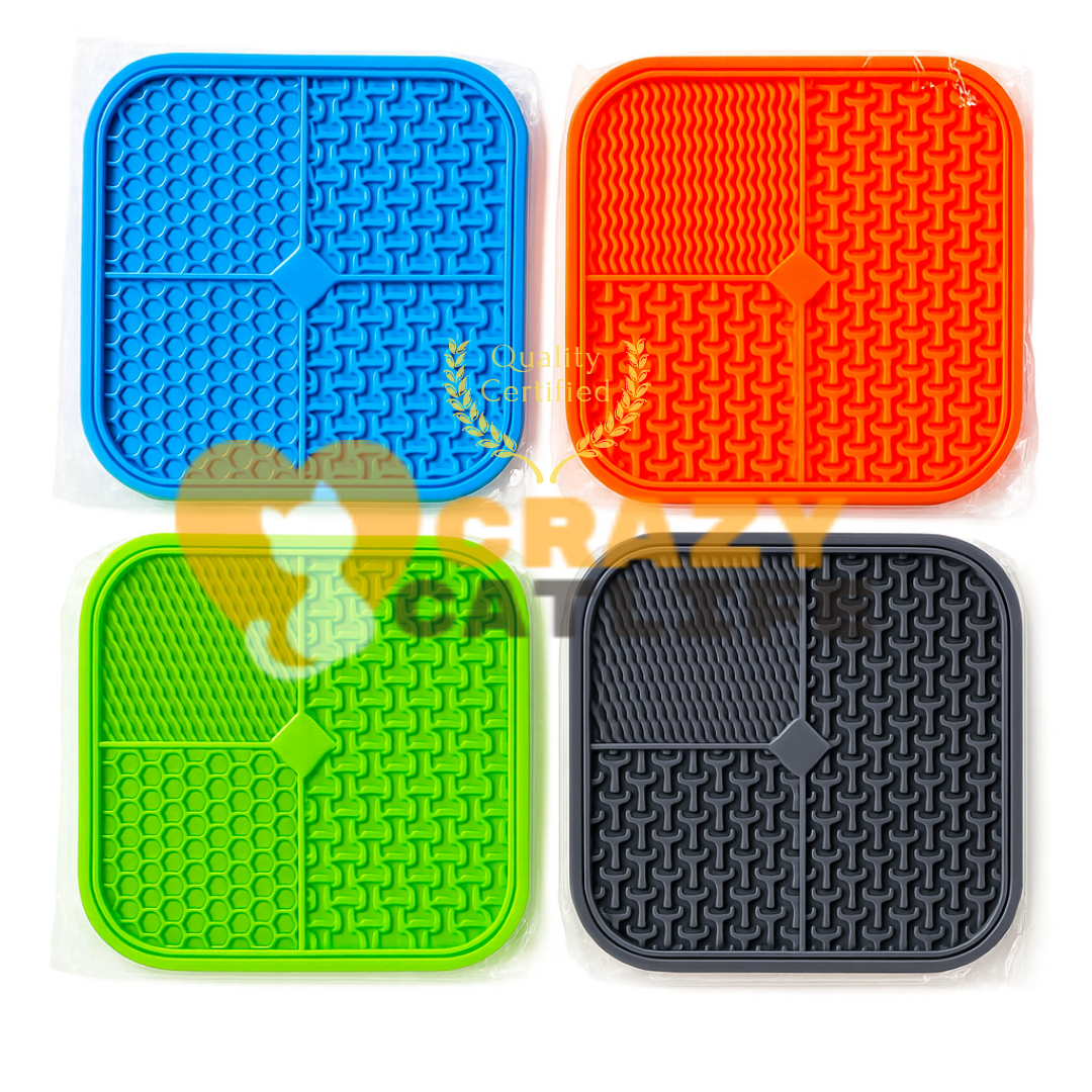 Cat & Dog Slow Feeder Licking Mat – Food-Grade Silicone, Suction